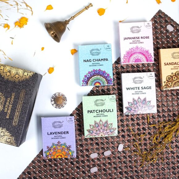 Natural Incense Cones,6 Pack Mixed Scents Gift Pack 15 pc Each 90 Total, Insense - Picture 2 of 9